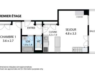 Discover this charming first-floor apartment featuring a spacious living room (SEJOUR) measuring 4.