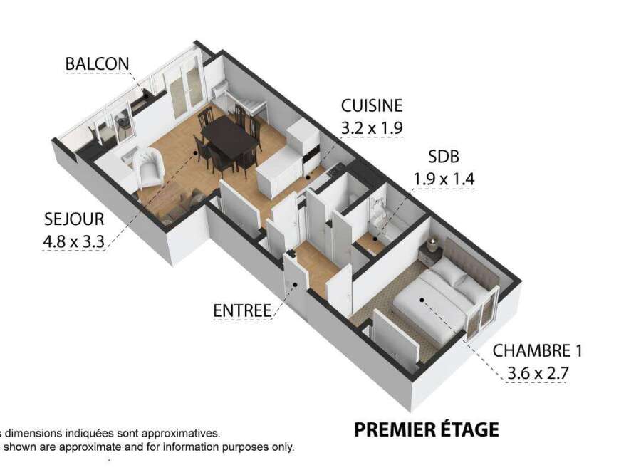Discover this charming apartment featuring a spacious living room (4.