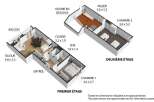 Discover this charming duplex apartment featuring a spacious living room with balcony access and a modern kitchen on the first floor.