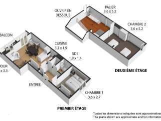 Discover this charming duplex apartment featuring a spacious living room with balcony access and a modern kitchen on the first floor.