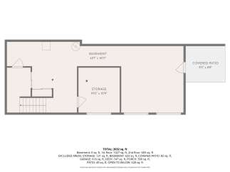 Explore this spacious floor plan featuring a large basement area measuring 42'1' x 16'11' and an additional storage space of 9'10' x 10'9'.