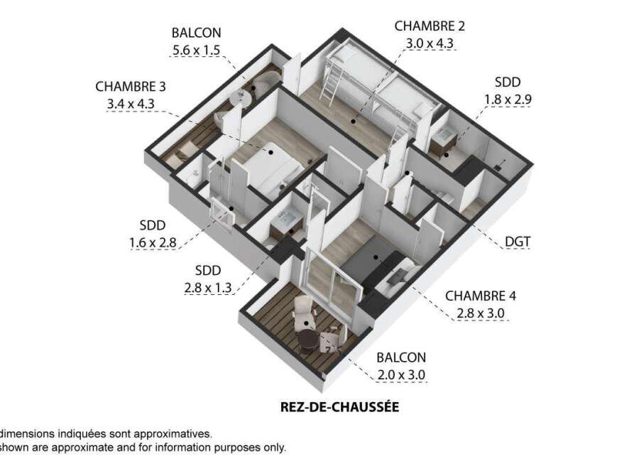 Discover this spacious ground-floor apartment featuring four bedrooms, including a master suite and three additional bedrooms, perfect for families or those needing extra space.