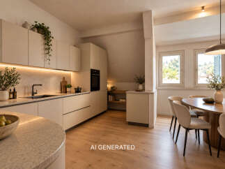Experience modern living in this beautifully designed kitchen and dining area.