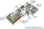 Discover this charming apartment featuring two bedrooms, each measuring 2.