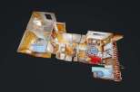Discover this charming apartment featuring two bedrooms, a comfortable living area, and a functional kitchen.