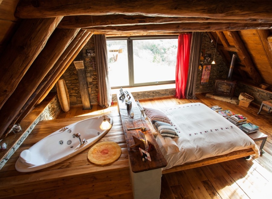 Escape to this stunning rustic-chic retreat nestled in the mountains.