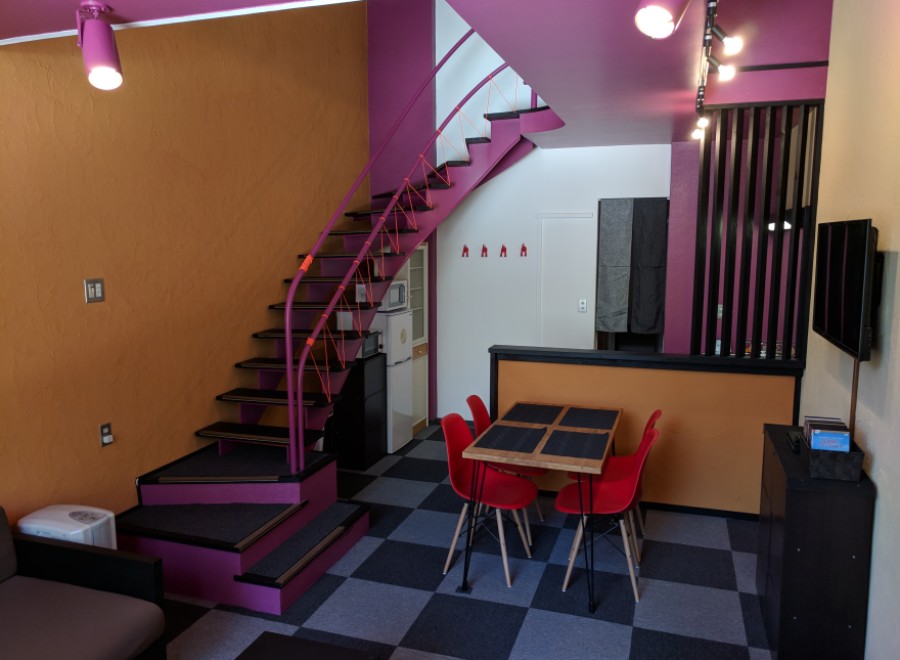This unique property boasts a vibrant and stylish interior design.