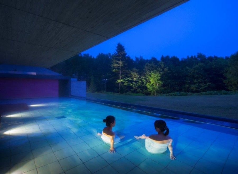Experience tranquility in this stunning outdoor spa.