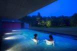 Experience tranquility in this stunning outdoor spa.