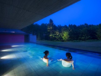 Experience tranquility in this stunning outdoor spa.