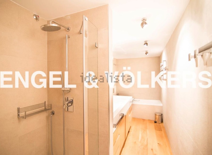 Luxury bathroom with modern fixtures and finishes.