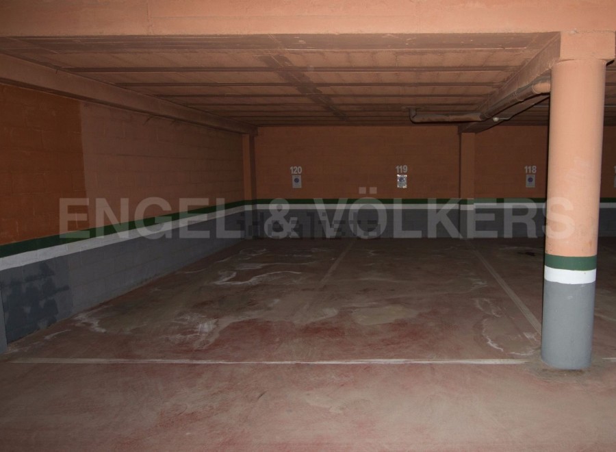 This spacious parking space is located in a secure underground garage.
