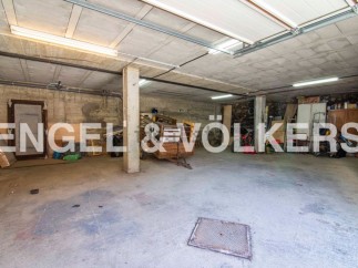 Spacious garage with ample storage space.