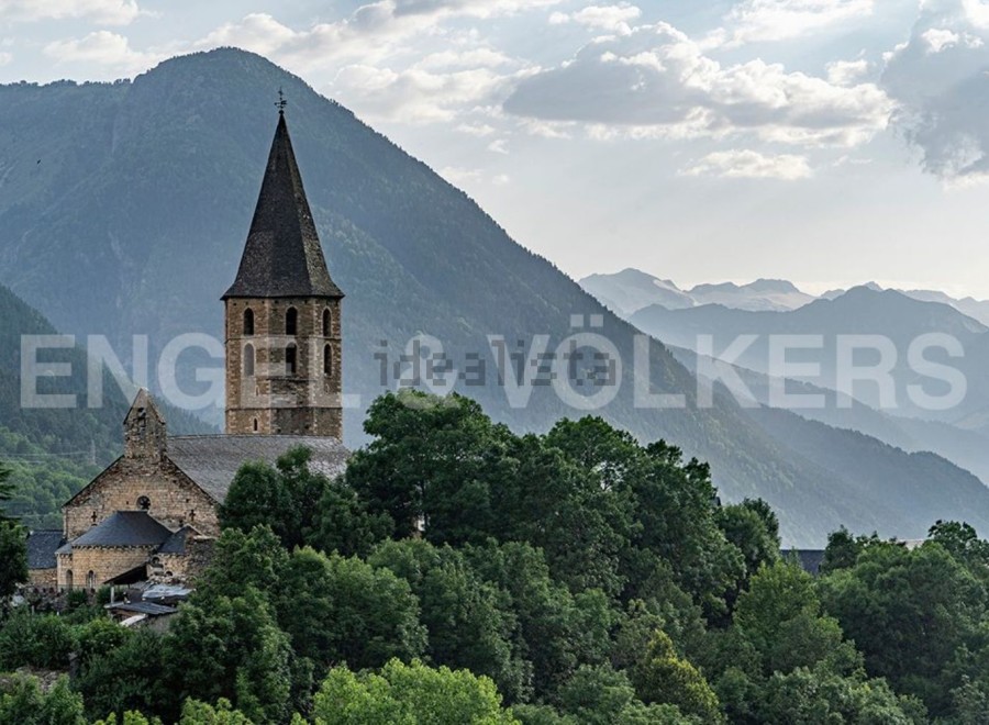 Nestled in the Pyrenees Mountains, this charming church offers breathtaking views.