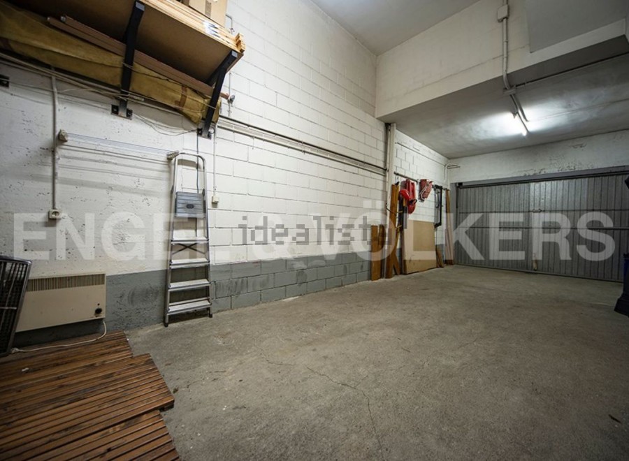Spacious garage with ample storage.