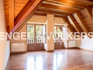 This stunning attic boasts a spacious and bright open-plan layout with gleaming hardwood floors.
