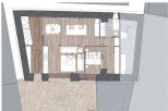 Charming apartment with open-plan living and dining area, modern kitchen, and a cozy bedroom.