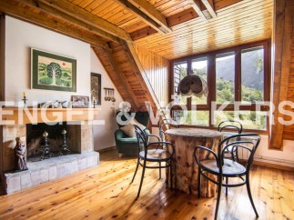 Rustic mountain chalet with stunning views.