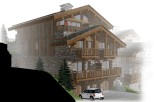 This stunning chalet boasts a unique blend of rustic stone and modern wood, offering breathtaking mountain views.