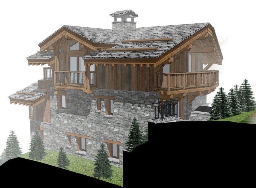 This stunning chalet boasts a unique blend of rustic charm and modern elegance.