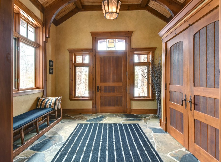 Step into a welcoming entryway with a rustic charm.