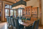 Step into a dining room that exudes rustic elegance.
