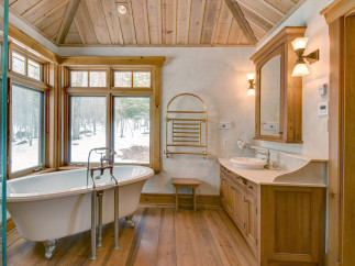 Step into a luxurious bathroom retreat.