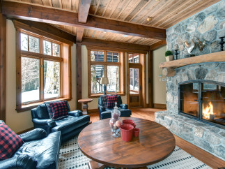 Experience rustic elegance in this stunning living room.