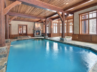 Experience luxury in this stunning indoor pool area.