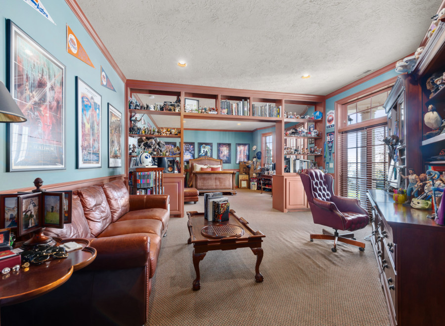 Step into a luxurious home office, perfect for work or leisure.