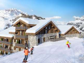 Luxury ski-in/ski-out chalet in the French Alps.