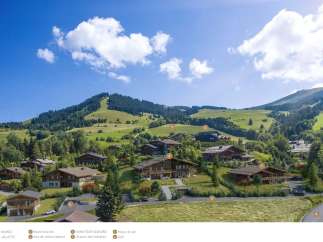 Discover luxurious chalets nestled in the heart of a scenic mountain landscape.