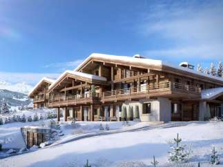 Luxury chalet in the French Alps with stunning mountain views.
