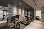 Luxury home gym with state-of-the-art equipment, including treadmills and stationary bikes.