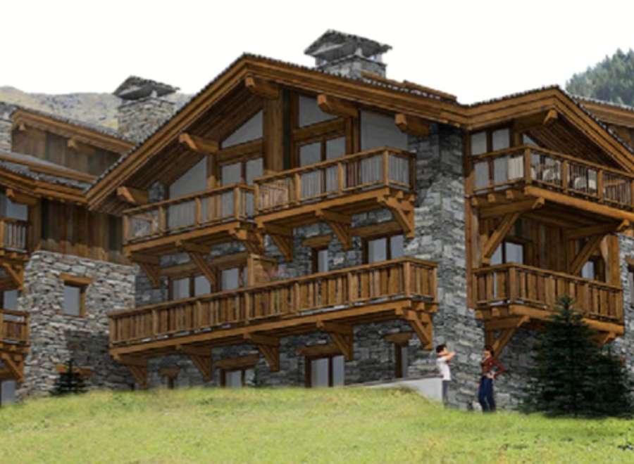 Luxury chalet in the French Alps with stunning mountain views.