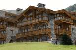 Luxury chalet in the French Alps with stunning mountain views.