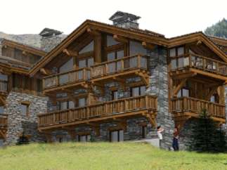 Luxury chalet in the French Alps with stunning mountain views.