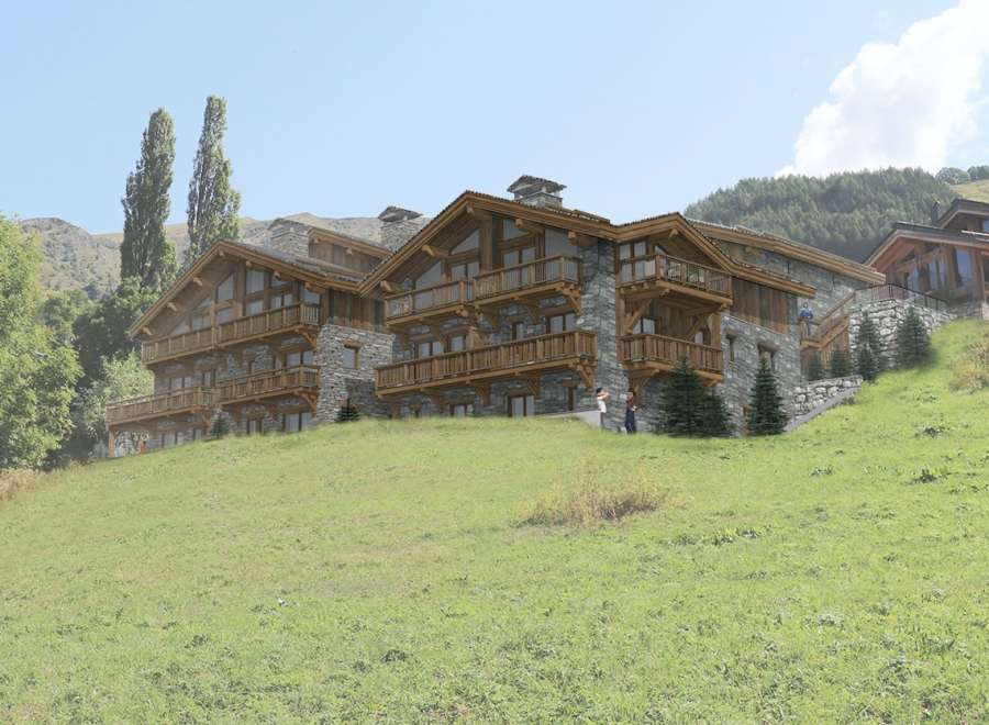 Luxury chalet in the French Alps with stunning mountain views.