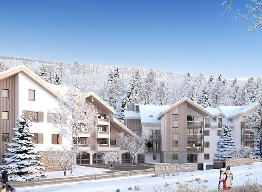 Discover luxurious ski-in/ski-out apartments nestled in a snowy mountainside.