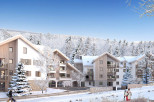Discover luxurious ski-in/ski-out apartments nestled in a snowy mountainside.