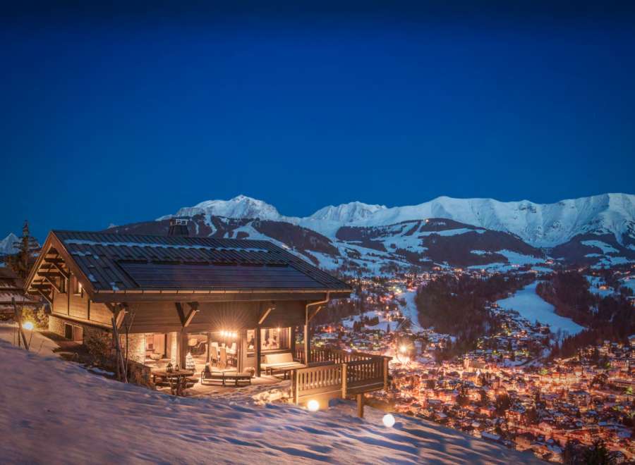 Luxury chalet with stunning mountain views.