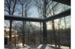 Stunning winter views from this modern home's deck.