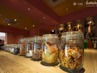 Stylish bar with unique decor and a wide selection of spirits.