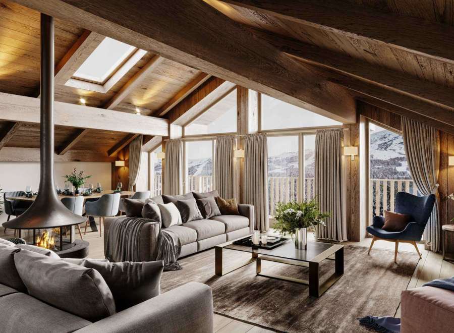 Experience luxury living in this stunning chalet with breathtaking mountain views.