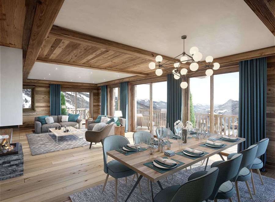 Experience luxury living in this stunning chalet, boasting breathtaking mountain views.