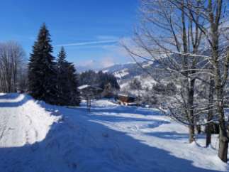Discover this idyllic winter escape nestled in the snowy mountains.