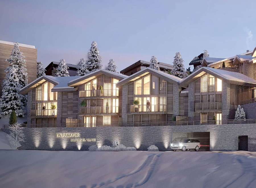 Luxury ski chalets in Courchevel Village offer breathtaking mountain views and exquisite interiors.