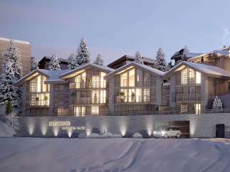 Luxury ski chalets in Courchevel Village offer breathtaking mountain views and exquisite interiors.