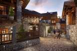 Discover the charm of this stunning stone-clad property, showcasing exquisite wooden accents and a warm, inviting atmosphere.