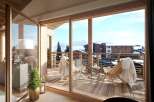 Enjoy breathtaking mountain views from this luxurious balcony.